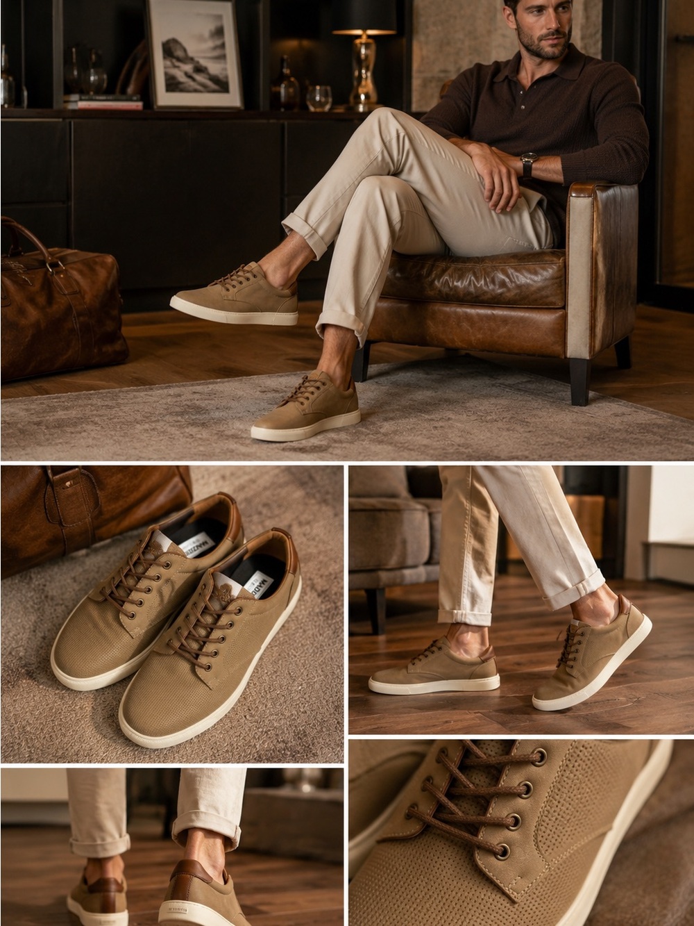 Madden Men’s Tan Ortholite Casual Sneakers Comfort Lace Up Shoes Size 9